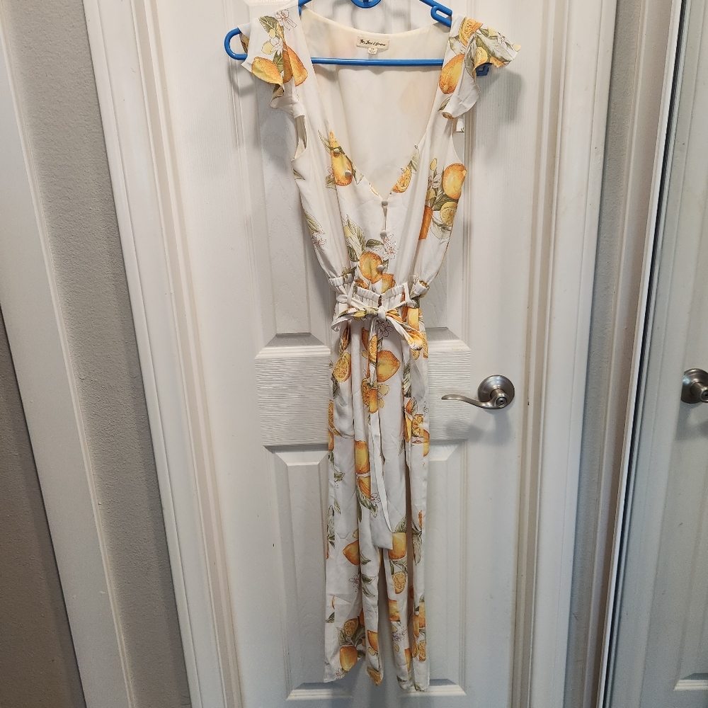 For Love & Lemons Limonada Tie-Front Jumpsuit size xs